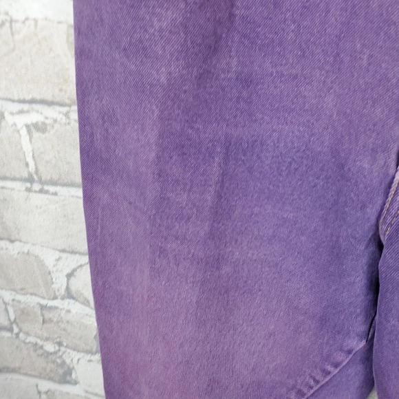 Vintage 80s Ribcage High Waist Jeans Taper Leg Cotton Purple Size  33Tag-29W - Picture 4 of 11
